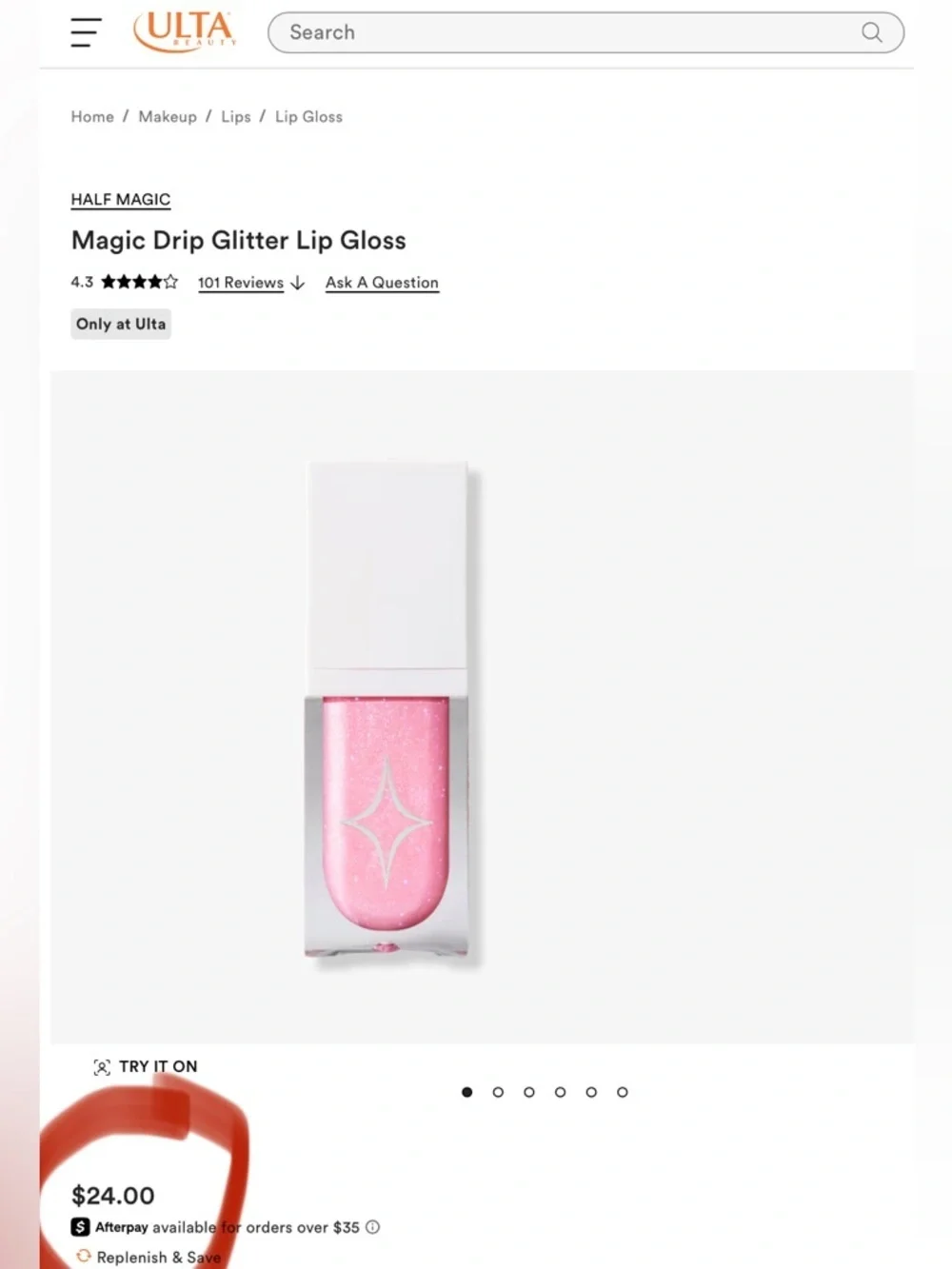 HALF MAGIC's viral Magic Drip Glitter Lip Gloss NWT, “Y2K Cherub” Pink